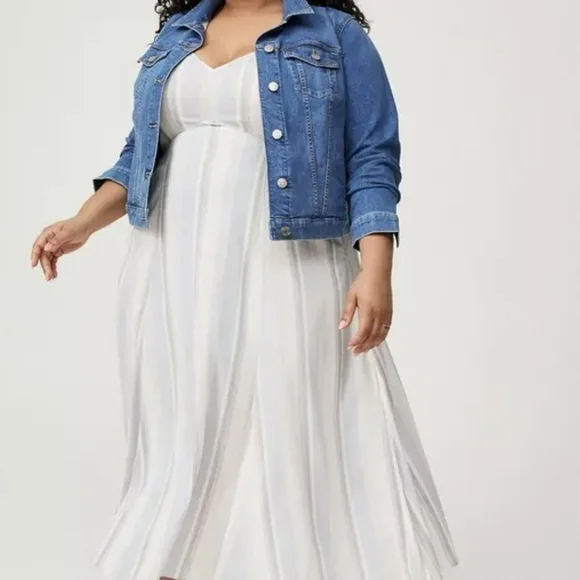 Torrid Tea Length Stretch Challis Trapeze Dress - Picture 2 of 3